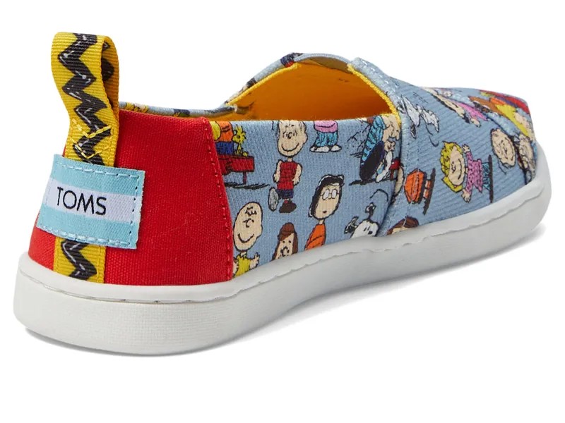 Лоферы TOMS Kids Alpargata Peanuts Dance Party (Little Kid/Big Kid), синий