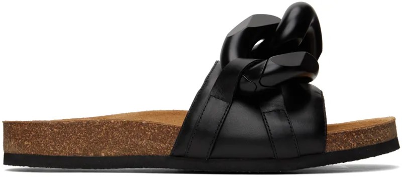 Черные шлепанцы с цепочками JW Anderson