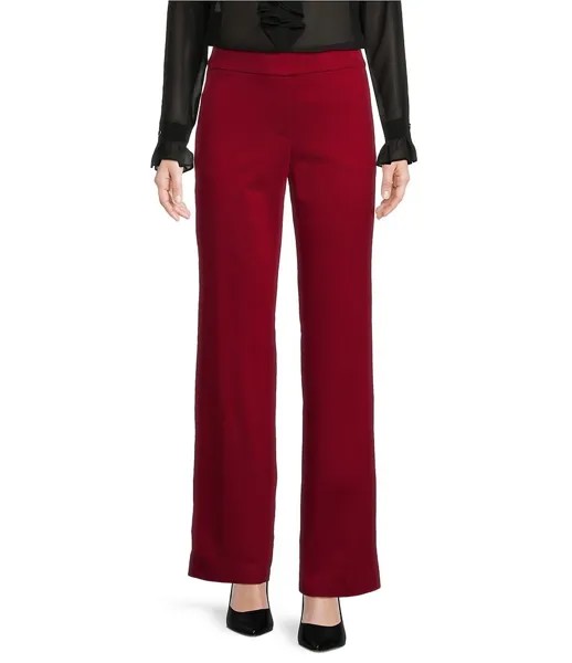 Компрессионные брюки с прорезными карманами Anne Klein Collection, красный