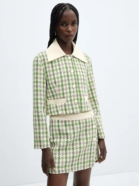 Текстурная куртка Twiggy Dogtooth Mango, зеленый