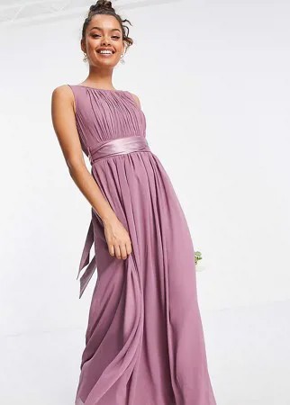 Лиловое платье макси для подружки невесты Little Mistress Petite Bridesmaid-Фиолетовый цвет