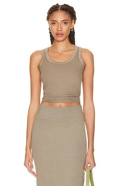 Топ Enza Costa Silk Rib Bold Tank, цвет Olive Oil