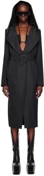 Черное минималистичное пальто Drella Slim Rick Owens