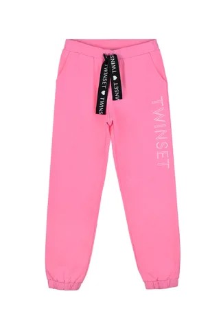 Розовые спортивные брюки с логотипом TWINSET