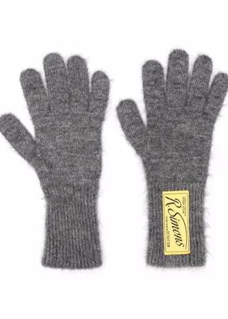 Raf Simons перчатки из смесовой шерсти с нашивкой-логотипом