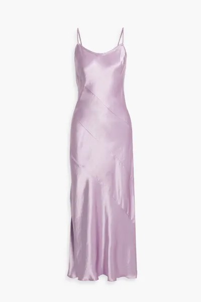 Атласное платье-комбинация макси Anna Sui, сирень