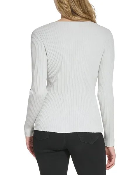 Свитер Calvin Klein Rib Twist Neck with Keyhole, цвет Nimbus