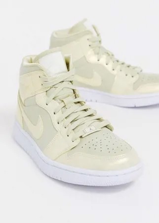 Золотистые кроссовки средней высоты Nike Air Jordan 1-Золотой