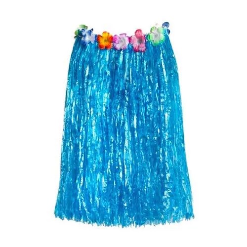 Гавайская юбка Hula синего цвета 80см