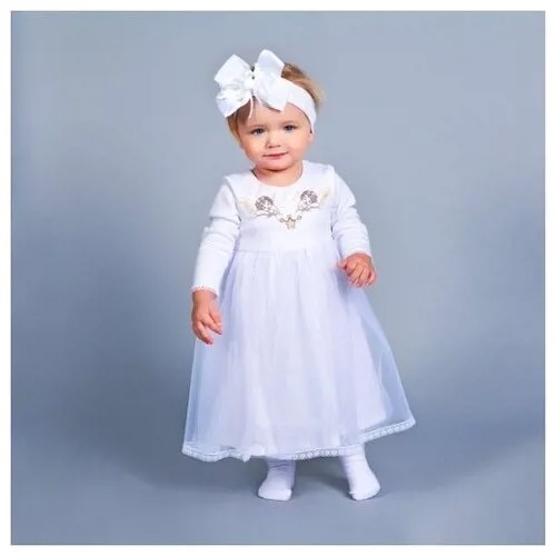 Крестильное платье  Littlestar, размер 80, белый