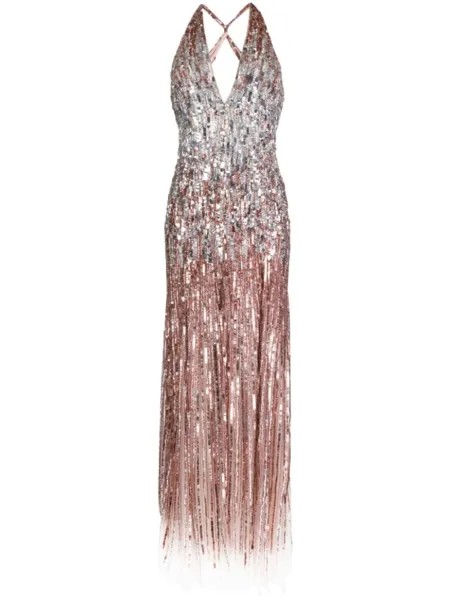 Jenny Packham платье Margot с пайетками, серебристый