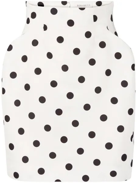 Nina Ricci мини-юбка с завышенной талией, белый