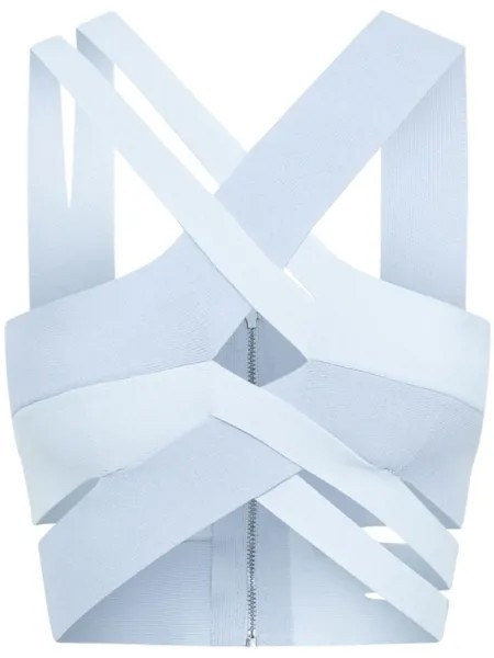 Укороченный топ с ремешками Dion Lee, синий