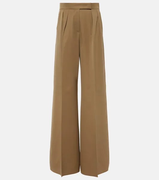 Широкие брюки libbra из шерсти и мохера Max Mara, коричневый