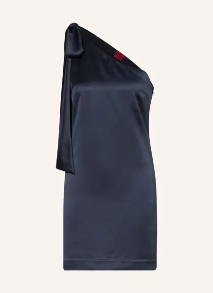Платье на одно плечо калия из атласа  Hugo, синий