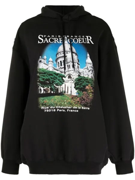 Balenciaga худи оверсайз с принтом Sacré Coeur, черный