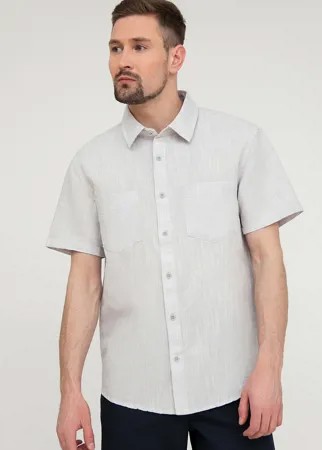 Рубашка мужская Finn Flare S20-22023 серебристая L