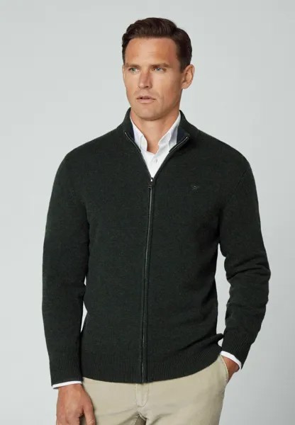 Кардиган FZIP Hackett London, цвет dark green