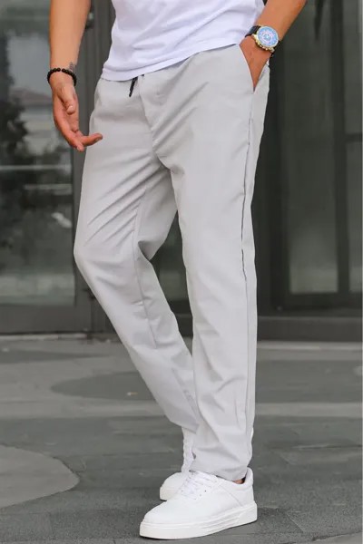 Базовые мужские брюки серого цвета из ткани Parachute 6513 Madmext, серый