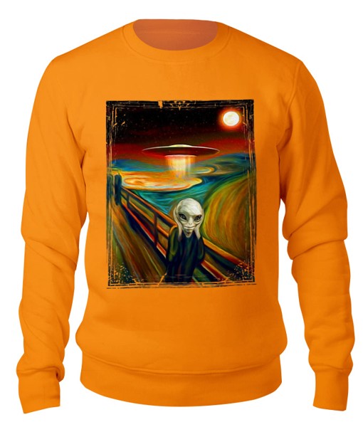 Свитшот унисекс Printio Alien munch оранжевый L