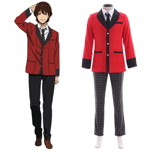 Косплей diy мультфильм аниме Kakegurui компульсивный геймпад Косплей Костюм сузуй риота красный пиджак брюки Мальчик школьная форма костюм L320