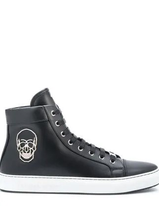 Philipp Plein высокие кеды с декором Skull