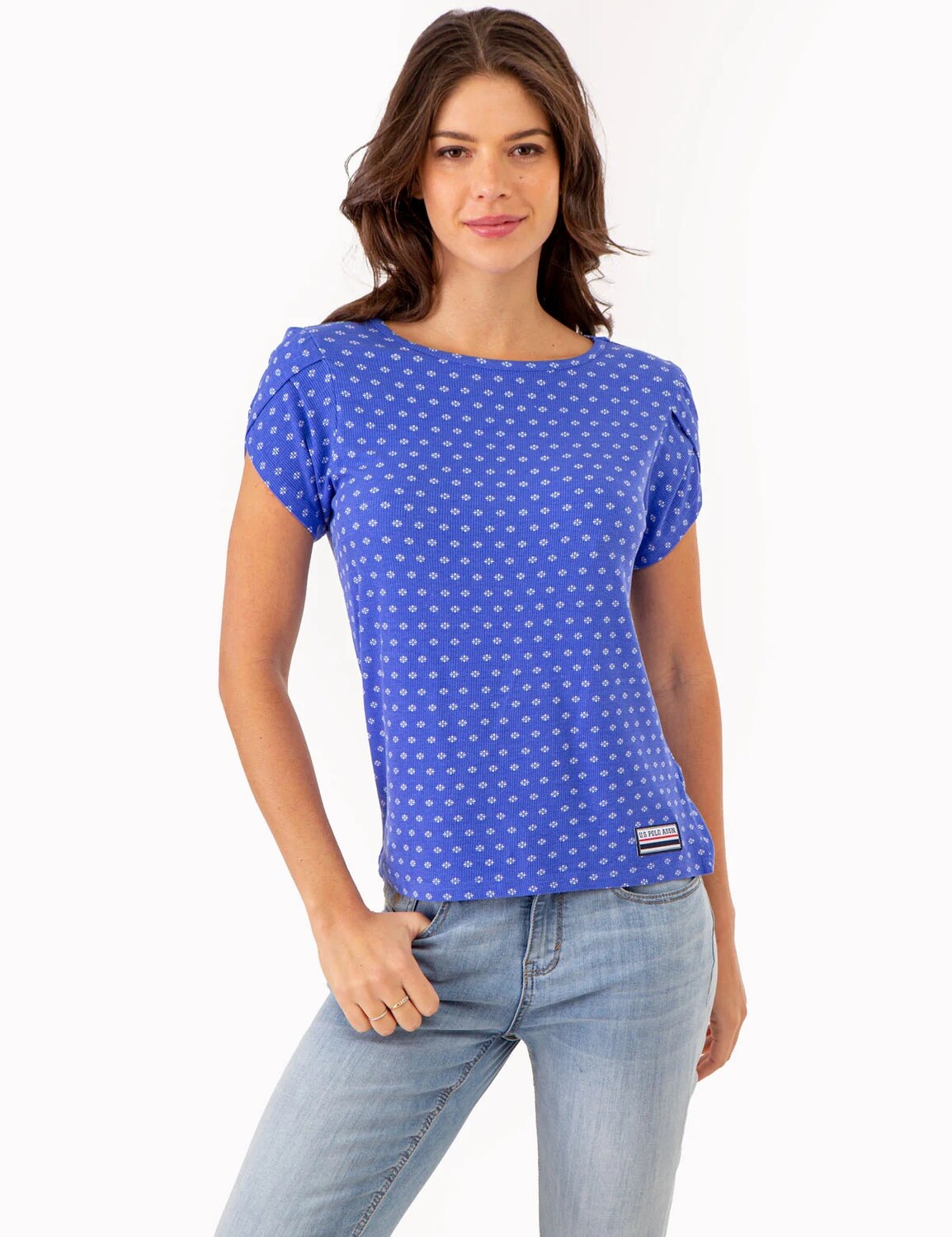 Футболка U.S. Polo Assn. Printed Tulip Sleeve, синий