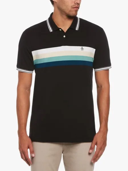 Рубашка поло с полосками на груди Original Penguin, настоящий черный
