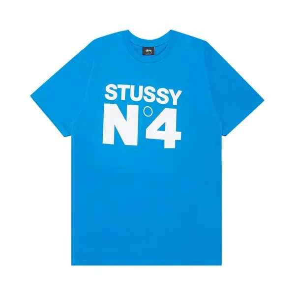 Футболка Stussy No. 4 'Marina Blue', синий