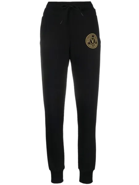 Versace Jeans Couture спортивные брюки с вышитым логотипом, черный