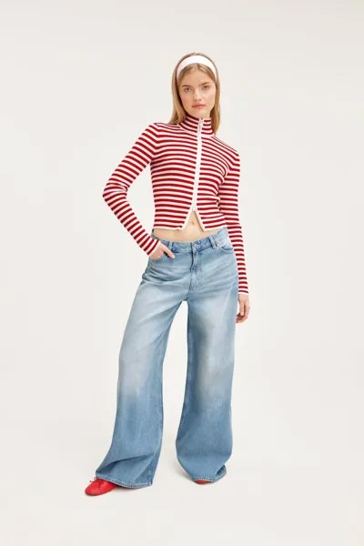 Короткий кардиган на молнии Monki, белый