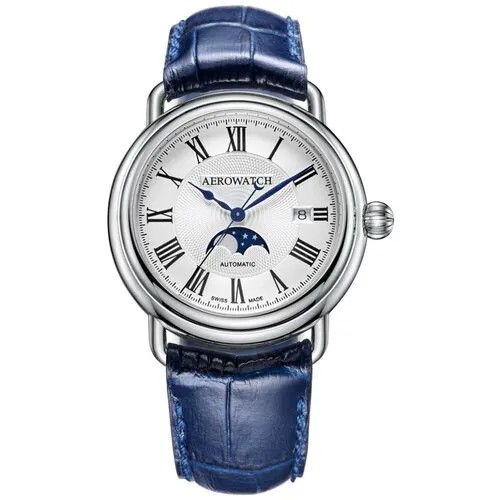 Наручные часы AEROWATCH Swiss Made, белый, синий