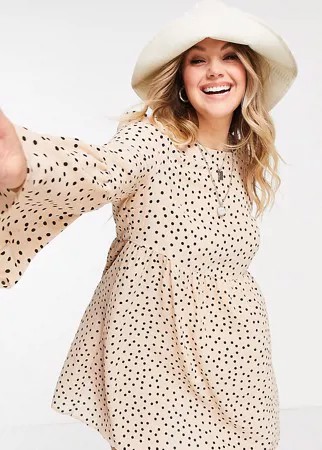 Свободное платье мини с узором ASOS DESIGN Curve-Многоцветный