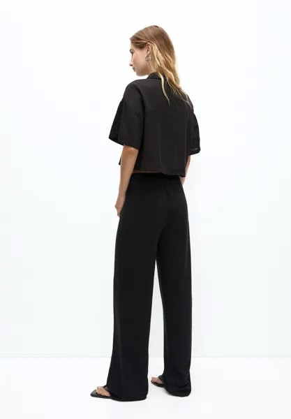 Рубашка-блузка SHORT SLEEVE PULL&BEAR, черный