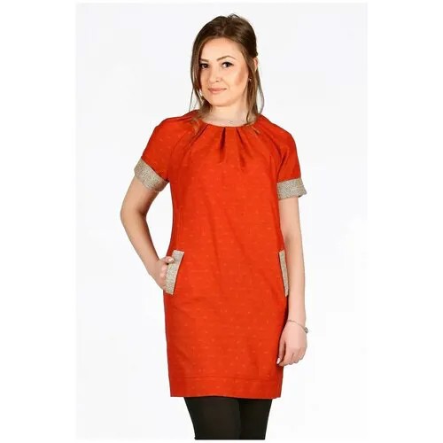 Платье Setty'S Collection, повседневное, свободный силуэт, макси, размер 46, оранжевый