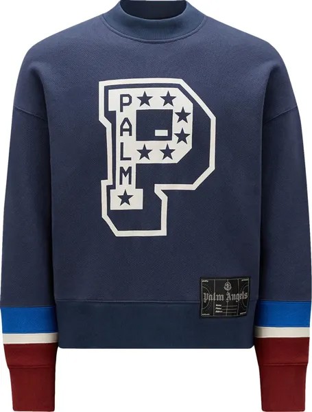 Толстовка Moncler Genius x Palm Angels Monogram Sweatshirt 'Blue', синий