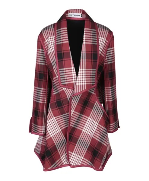 Куртка из смесовой шерсти в асимметричную клетку Issey Miyake, мультиколор