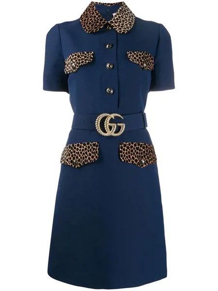 Gucci платье мини с пряжкой Double G