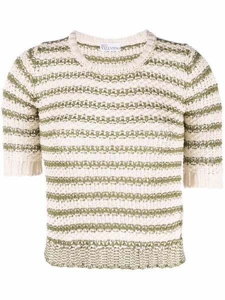 RED Valentino short-sleeve striped jumper