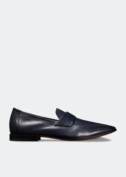 Лоферы BERLUTI Lorenzo Kangaroo leather loafers, синий