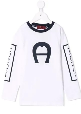 Aigner Kids футболка с длинными рукавами и логотипом