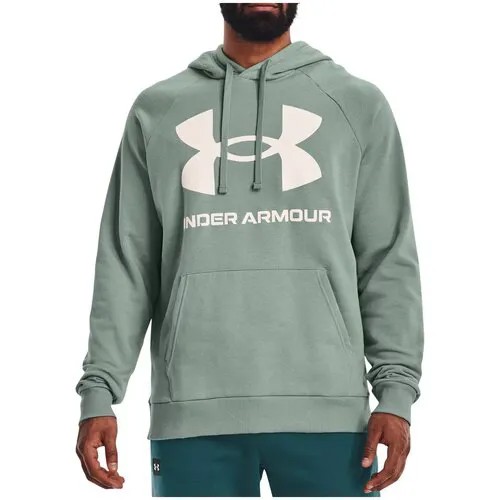 Худи спортивное Under Armour Rival Fleece Big Logo, размер MD, зеленый, белый