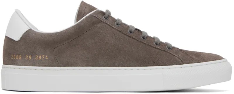 Серо-коричневые низкие кроссовки в стиле ретро Common Projects