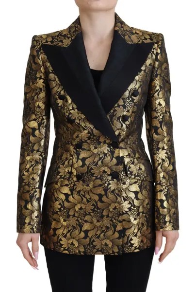 DOLCE - GABBANA Куртка Блейзер Черное золото Жаккардовое пальто IT38 / US4 / XS Рекомендуемая розничная цена 3600 долларов США