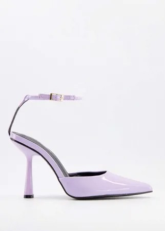 Сиреневые туфли на каблуке с завязками Public Desire Decision-Фиолетовый цвет