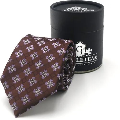 Галстук GENTLETEAM, широкий, для мужчин, коричневый