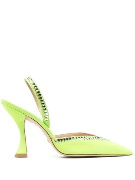 Stuart Weitzman туфли с кристаллами, зеленый