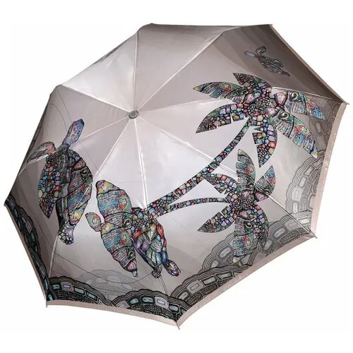 Мини-зонт FABRETTI, коричневый, бежевый