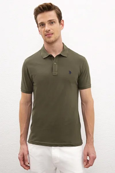 Футболка-поло мужская G081GL0110GTP04IY020 U.S. POLO Assn. хаки S