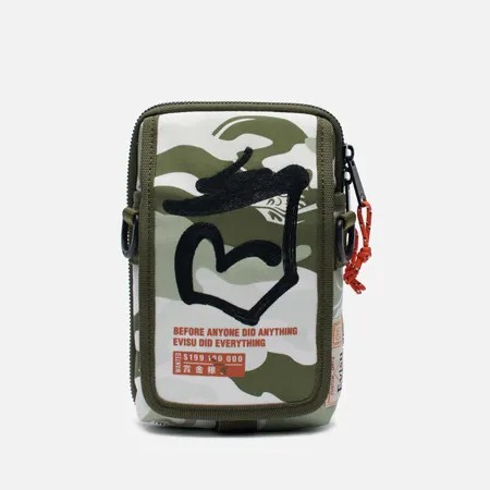 Сумка Evisu Camo All Over Print & Graffiti Seagull Print Messenger, цвет камуфляжный